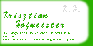 krisztian hofmeister business card